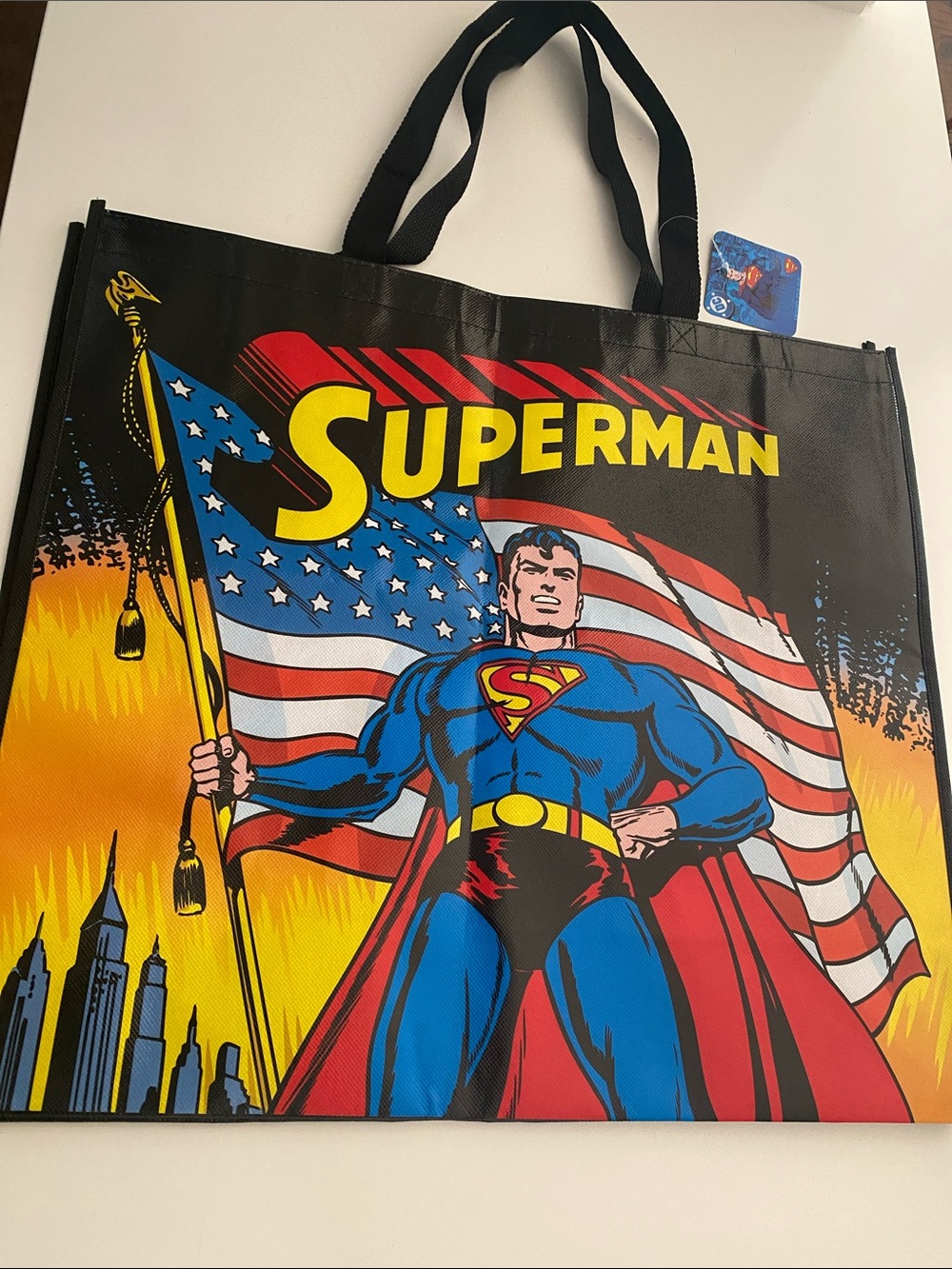 DC Comics Superman Reusable Bag - Black/Blue/Red/Yellow